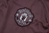 25-26 Man Utd Grey purple Short shirts and Long trousers Suit #C2537