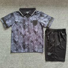 1990 England Grey Black Kids Retro Soccer Jersey