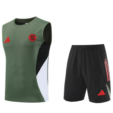 25-26 Bayern Army green Tank top and shorts suit