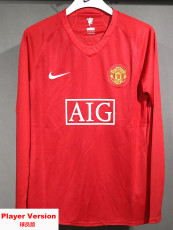 2007-2008 Man Utd Home Player Version 长袖球员 Long Sleeve Retro Soccer Jersey