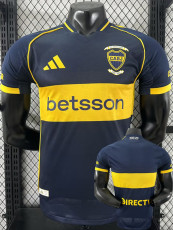 25-26 Boca Juniors Home Player Version Soccer Jersey (全广告)
