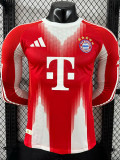 25-26 Bayern Home Long Sleeve Player Version Soccer Jersey (长袖球员)