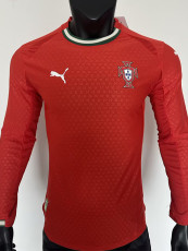 25-26 Portugal Home Long Sleeve Player Version Soccer Jersey (长袖球员)