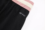 A2501 AJ Black Pink Casual Short Pants #黑粉色