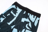C2501 AJ Black blue Casual Short Pants #破冰斑蓝