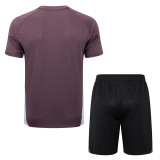 25-26 Man Utd Grey purple Training Short Suit #D25126