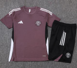 25-26 Man Utd Grey purple Training Short Suit #D25126