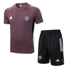 25-26 Man Utd Grey purple Training Short Suit #D25126