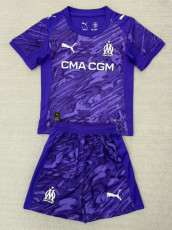 25-26 Marseille Purple Goalkeeper Kids Soccer Jersey
