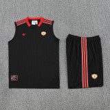 25-26 Man Utd Black Tank top and shorts suit