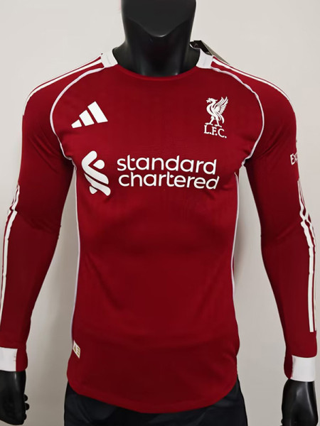 25-26 LIV Home Long Sleeve Player Version Soccer Jersey (长袖球员)