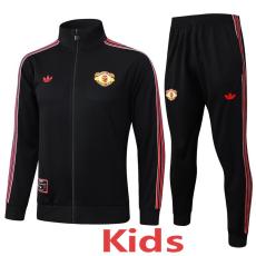 25-26 Man Utd Black Kids Jacket Tracksuit #E2514(童装)