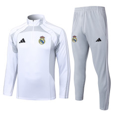 25-26 RMA White grey Half Pull Tracksuit #B2555(半拉链)
