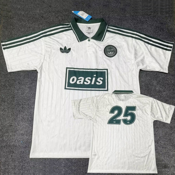 2025 Ad Oasis Joint Edition #25 White Polo Short Sleeve (绿边)