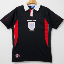 1998 England Black Retro Soccer Jersey