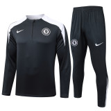 25-26 CHE Dark gray Half Pull Tracksuit #B2577(半拉链)