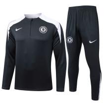 25-26 CHE Dark gray Half Pull Tracksuit #B2577(半拉链)