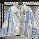 25-26 Man City White & Blue Double Sided Windbreaker (双面风衣)