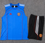 25-26 Man Utd Fancy blue Tank top and shorts suit #D25170