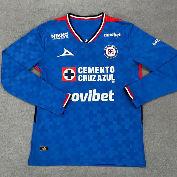 25-26 Cruz Azul Home Long Sleeve Soccer Jersey (长袖)