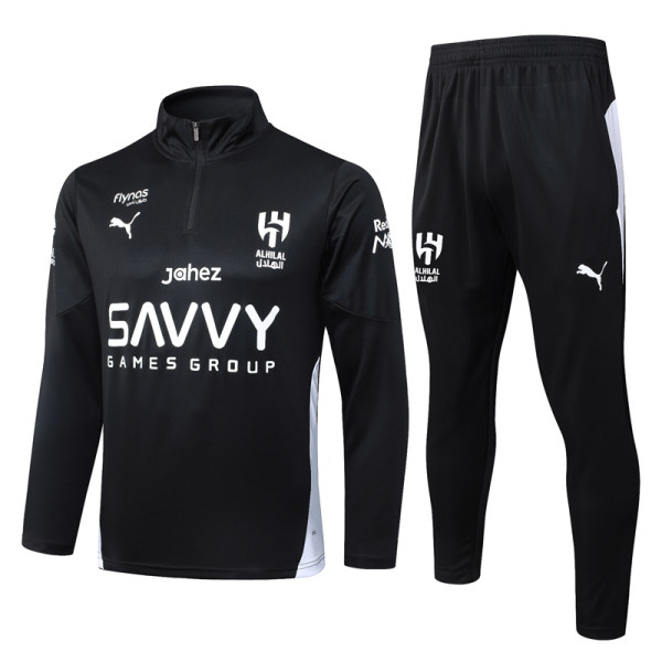25-26 Al-Hilal Black Half Pull Tracksuit #B2598(半拉链)