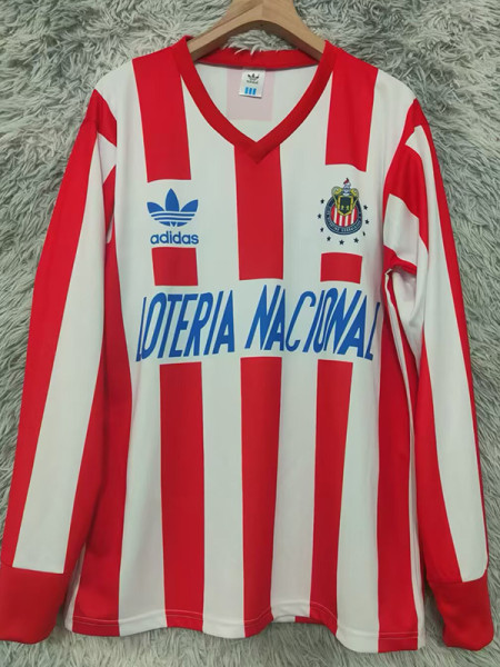 1991-1992 Chivas Guadalajara Home Long Sleeve Retro Soccer Jersey (长袖)