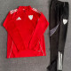 25-26 Sevilla Red Half Pull Tracksuit (Pants Have Pocket)(半拉链)