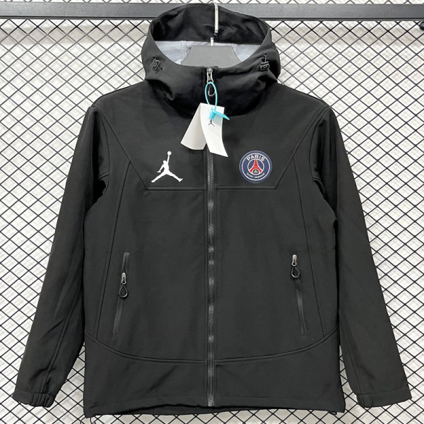 25-26 PSG Jordan Black Outdoor Jackets #L6607软料