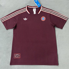 25-26 Bayern Brown Red Casual Edition Training Shirts