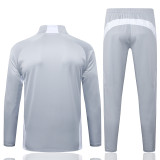 25-26 RMA Grey white Half Pull Tracksuit #B25114(半拉链)