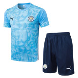 25-26 Man City Light blue Training Short Suit #D25219