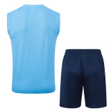 25-26 Man City Light blue Tank top and shorts suit #D25216