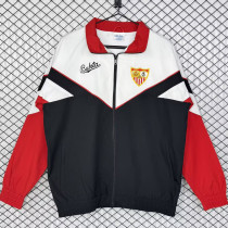 1992-1993 Sevilla White Black Retro Windbreaker