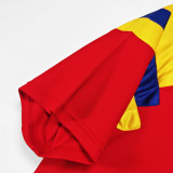 1990 Colombia Away Red  Retro Soccer Jersey