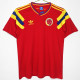 1990 Colombia Away Red  Retro Soccer Jersey