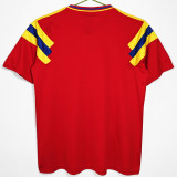1990 Colombia Away Red  Retro Soccer Jersey