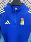 25-26 Real Oviedo Blue Half Pull Sportswear Top #半拉上衣