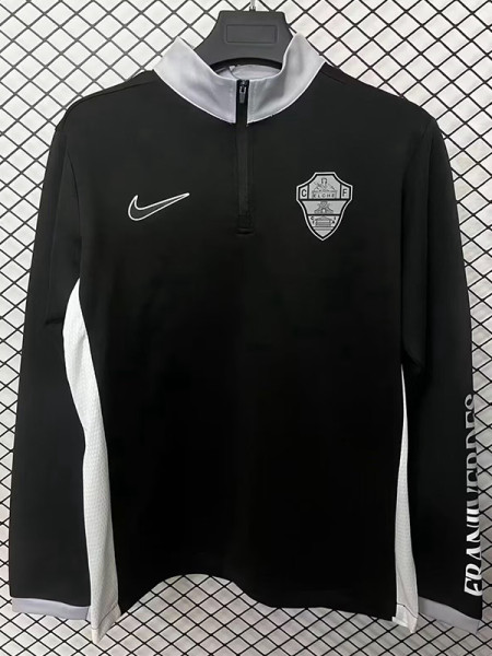 25-26 Elche CF Black Half Pull Sportswear Top #半拉上衣