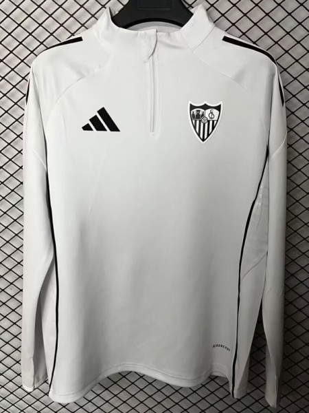 25-26 Sevilla White Half Pull Sportswear Top #半拉上衣