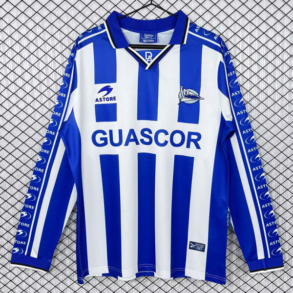 1998-1999 Alaves Home Long Sleeve Retro Soccer Jersey (长袖)
