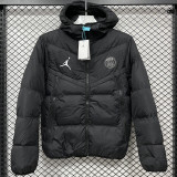 25-26 CV003 PSG Jordan Black Hooded Cotton Coat #棉衣