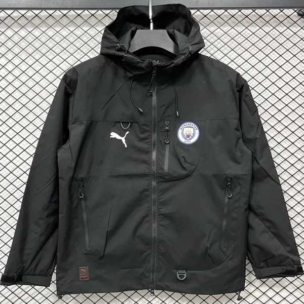 25-26 Man City Black Outdoor Jackets #Y017冲锋衣