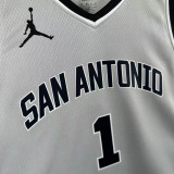 25-26 SA Spurs WEMBANYAMA #1 Grey Top Quality Hot Pressing NBA Jersey