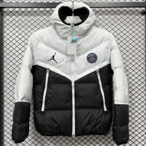 25-26 CV003 PSG Jordan White Black Hooded Cotton Coat #棉衣