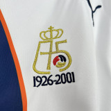 2001 Real Oviedo Away Retro Soccer Jersey (带章)