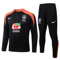 25-26 Brazil Black Half Pull Tracksuit #B25131(半拉链)