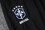 25-26 Brazil Black Half Pull Tracksuit #B25131(半拉链)