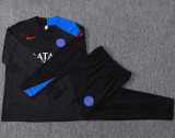 25-26 PSG Black Half Pull Tracksuit #B25122(半拉链)