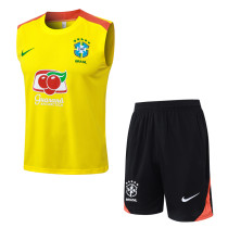 25-26 Brazil Yellow Tank top and shorts suit #D25250