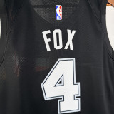 25-26 SA Spurs FOX #4 Black City Edition Top Quality Hot Pressing NBA Jersey (V领）